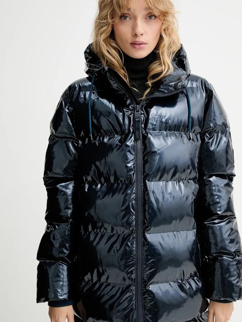 Rains kurtka 15130 Alta Longer Puffer Jacket kolor granatowy zimowa 15130