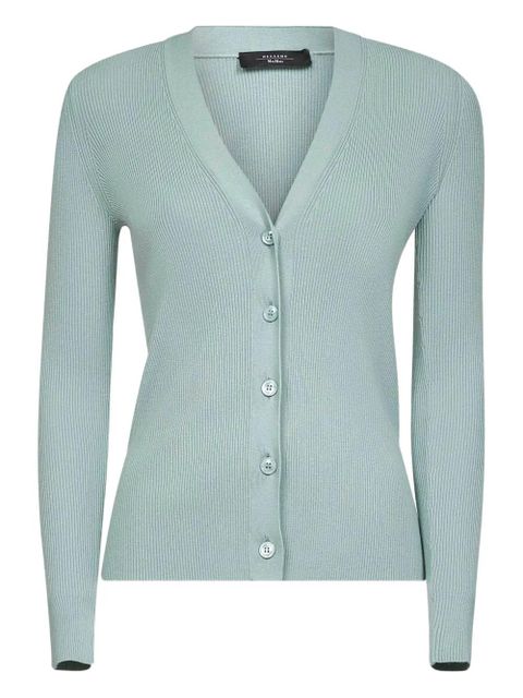 Weekend Max Mara ribbed v-neck cardigan - Green - zdjęcie produktu nr 1