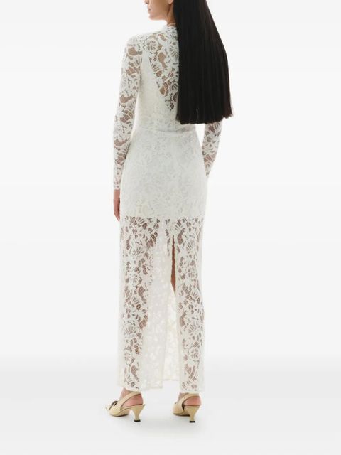 MANURÍ Sage lace long-sleeve maxi dress - White