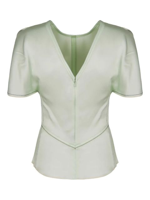 Victoria Beckham crew-neck short-sleeve blouse - Green - zdjęcie produktu nr 1