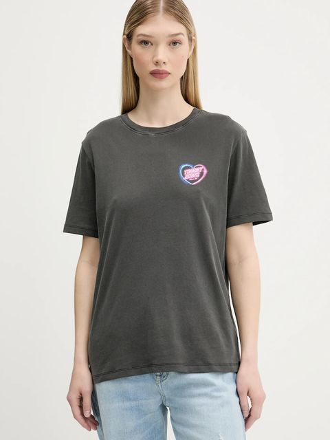 Tommy Jeans t-shirt bawełniany damski kolor szary DW0DW21358 - zdjęcie produktu nr 2