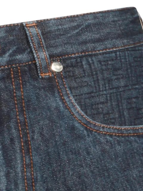 FENDI logo-patch denim shorts - Blue - zdjęcie produktu nr 2