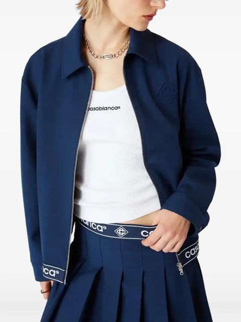 Casablanca emblem zip jacket - Blue