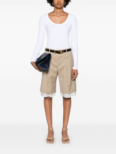 TOTEME scoop-neck fine-ribbed T-shirt - White