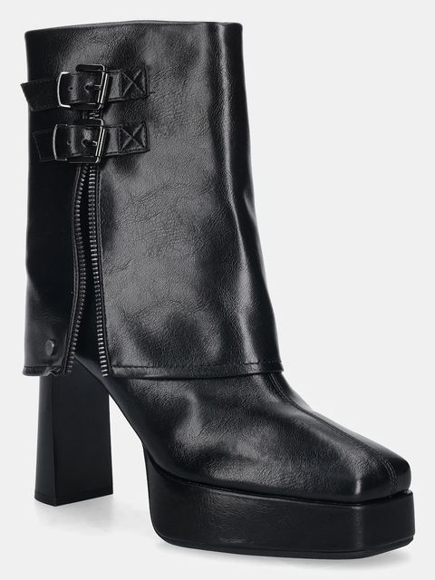 GOE botki damskie kolor czarny na słupku lekko ocieplone SS2N4206 BLACK - zdjęcie produktu nr 1