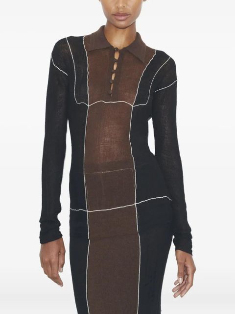 Tory Burch colour-block polo top - Black