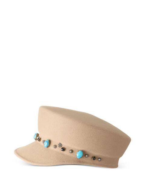 Maison Michel logo-plaque hat - Neutrals - zdjęcie produktu nr 1