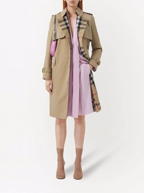 Burberry Check Lapel trench coat - Brown