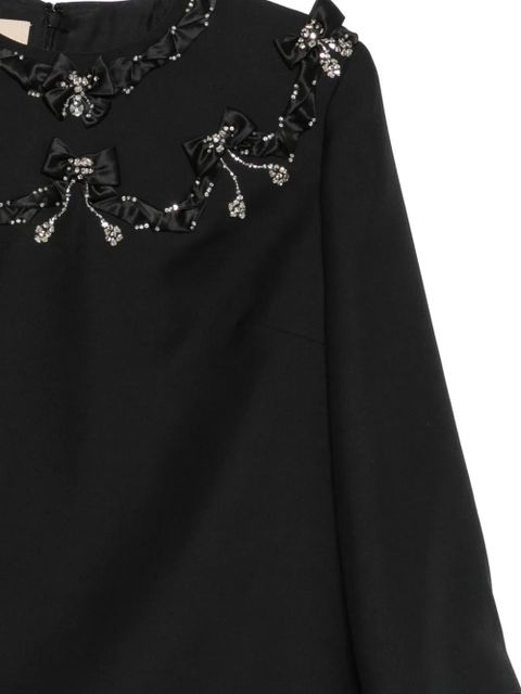 Valentino Garavani crystal-embellished bow-detail dress - Black
