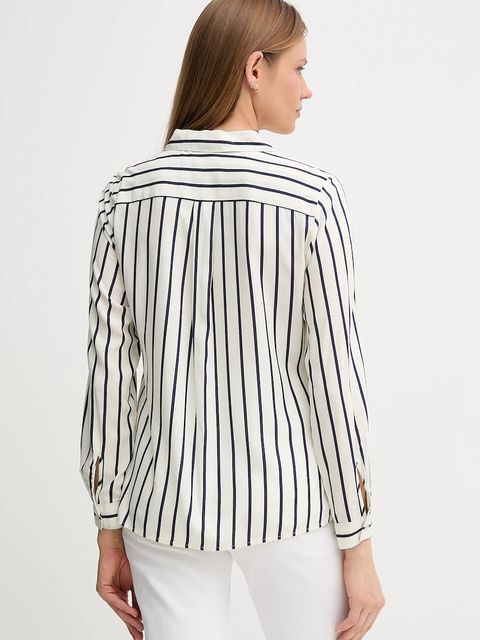 United Colors of Benetton koszula damska kolor beżowy regular z kołnierzykiem klasycznym 5T17DQ0AZ