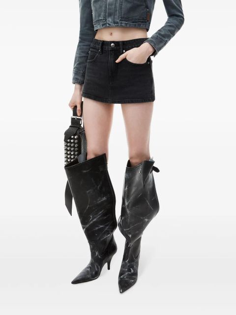 Alexander Wang mid-rise denim skort - Black