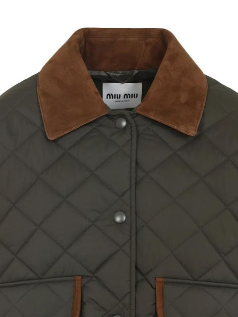Miu Miu quilted bomber jacket - Green