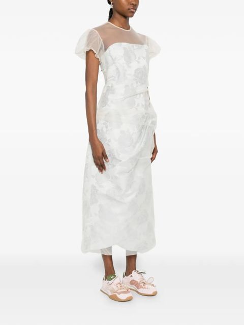 Simone Rocha layered gathered midi dress - Blue