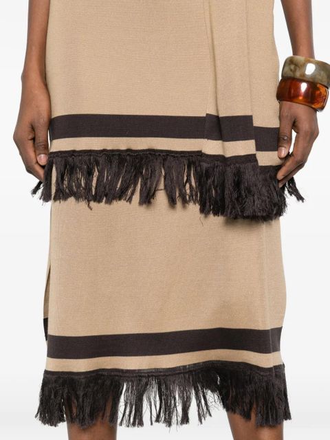 Ferragamo fringe hem midi skirt - Neutrals