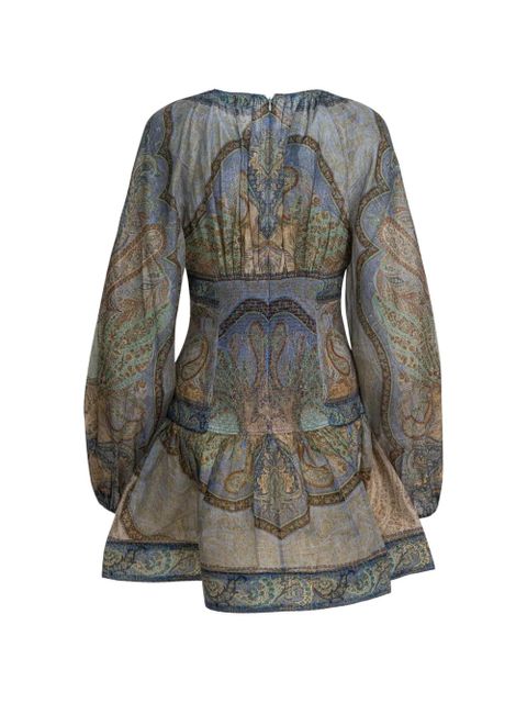 ZIMMERMANN paisley-print mini dress - Blue
