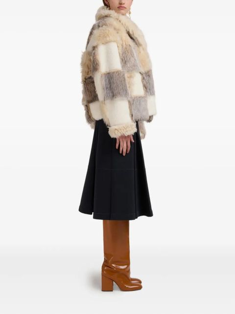 Marni patchwork fur jacket - White