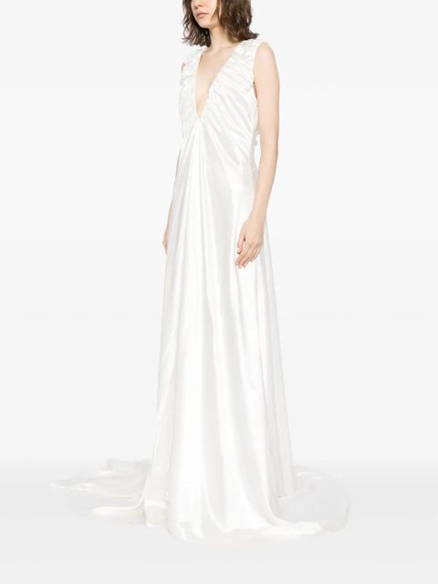 Acler Patterson V-neck gown - White