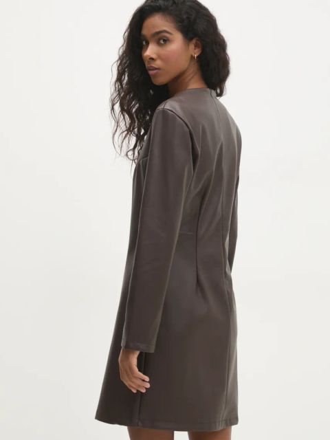 Answear.LAB sukienka kolor brązowy mini rozkloszowana