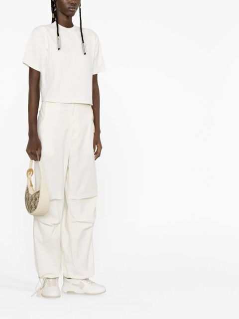 Off-White printed cotton T-shirt - Neutrals