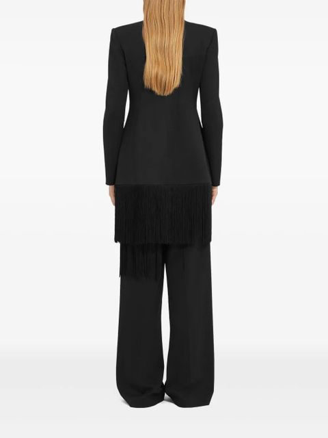 MM6 Maison Margiela fringe-detail blazer - Black
