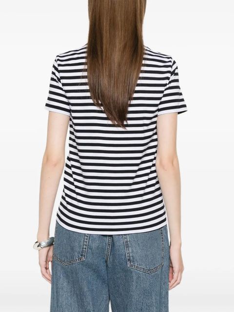 Max Mara striped patch pocket T-shirt - White
