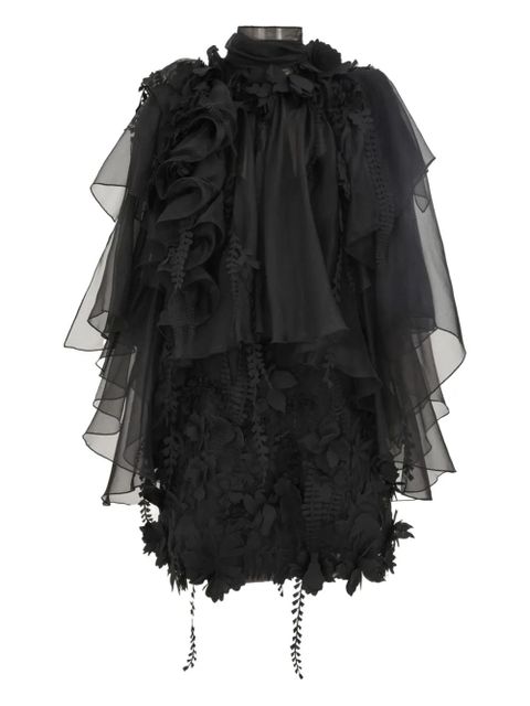 ZIMMERMANN ruffle-applique mini dress - Black - zdjęcie produktu nr 1
