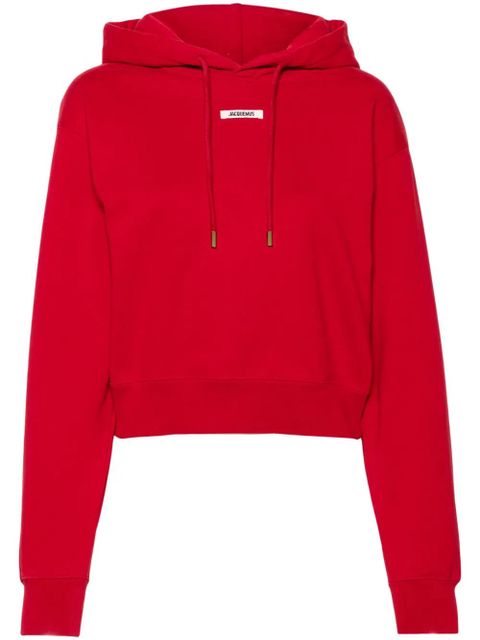 Jacquemus logo-patch hoodie - Red - zdjęcie produktu nr 1