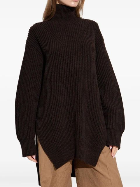 Jil Sander ribbed turtleneck sweater - Brown