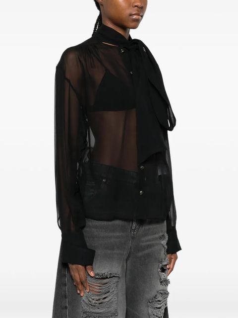 Blumarine tie-neck blouse - Black