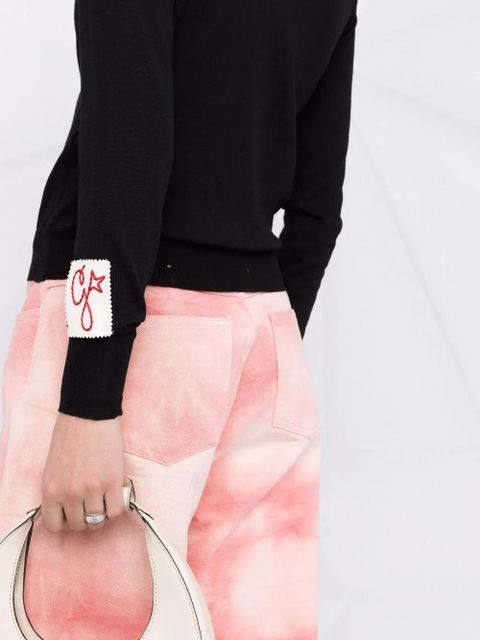 Golden Goose logo-patch wool jumper - Black