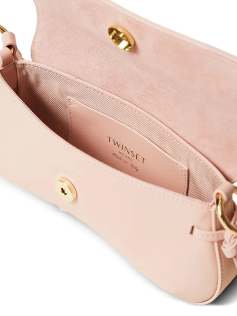 TWINSET logo-lettering curved shoulder bag - Pink