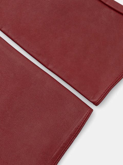 Answear.LAB rękawiczki skórzane damskie kolor bordowy