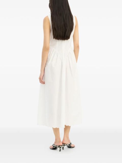 ROTATE BIRGER CHRISTENSEN V-neck sleeveless midi dress - White