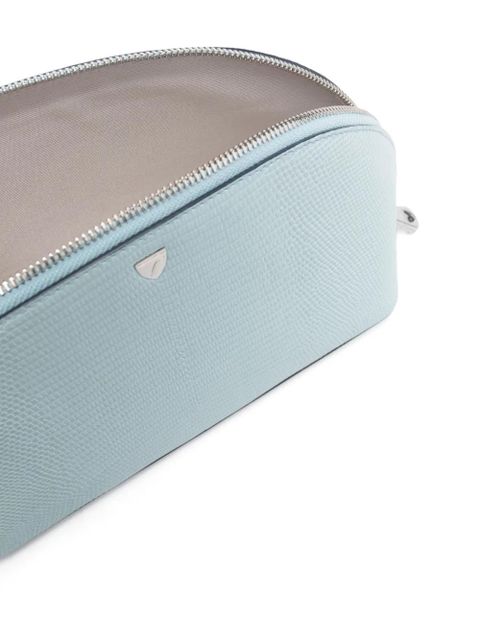 Aspinal Of London large leather make-up bag - Blue