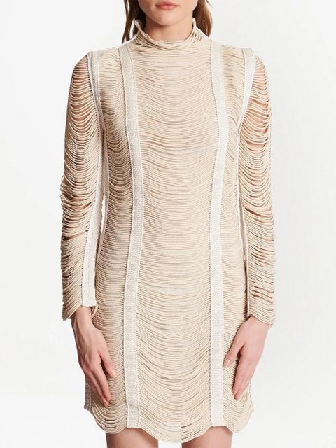 Balmain macramé-knit openwork minidress - Neutrals