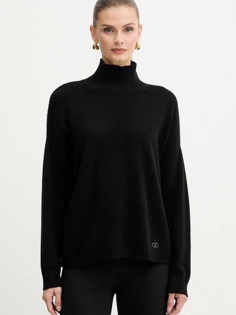 Liu Jo sweter wełniany damski kolor czarny z golfem MF5059 MS009 - zdjęcie produktu nr 1