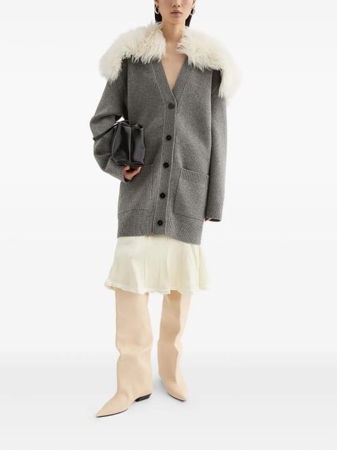 Jil Sander V-neck cardi-coat - Grey