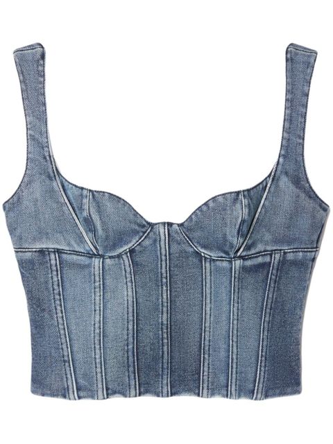 Off-White Bustier denim cropped top - Blue - zdjęcie produktu nr 1