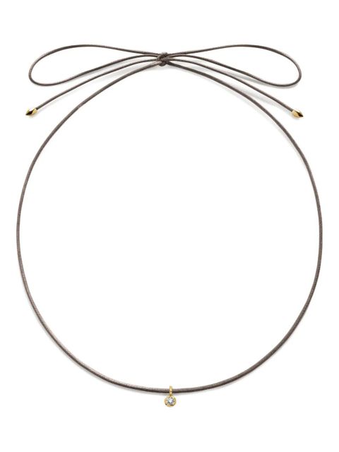 Monica Vinader 18K gold-vermeil solitaire-diamond cord necklace - zdjęcie produktu nr 1