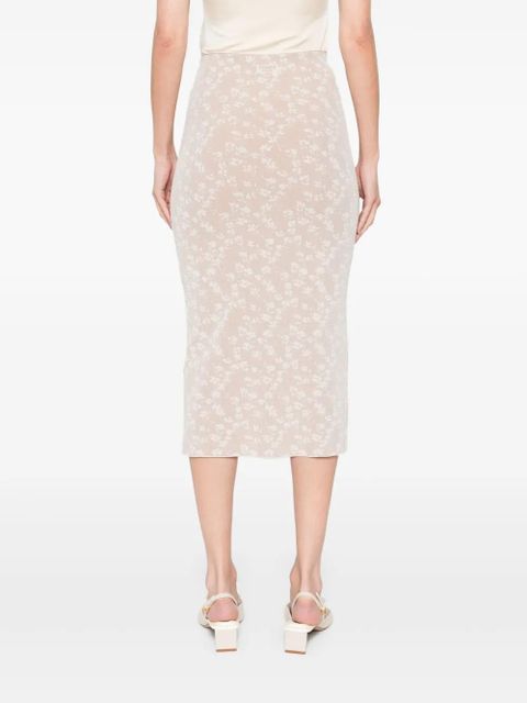 FENDI bloom-jacquard midi skirt - Neutrals