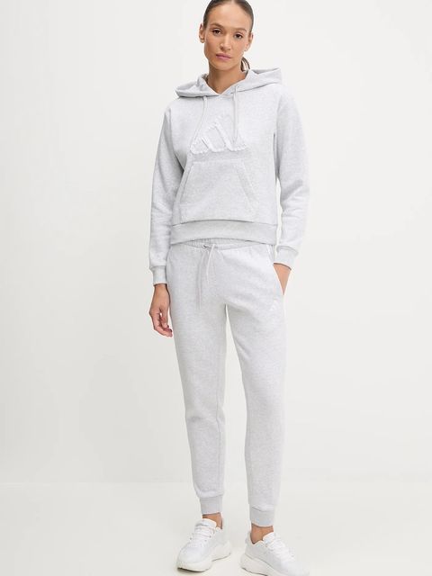 adidas bluza W CO RUFF HD damska kolor szary z kapturem melanżowa JX1326 - zdjęcie produktu nr 2