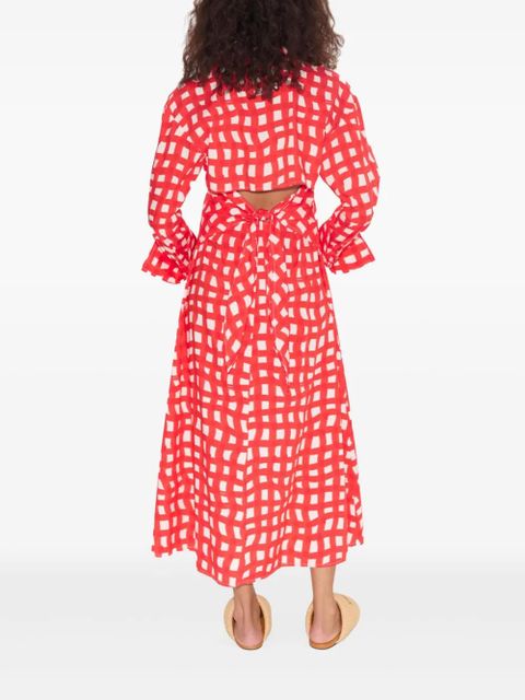 Simon Miller gingham midi dress - Red