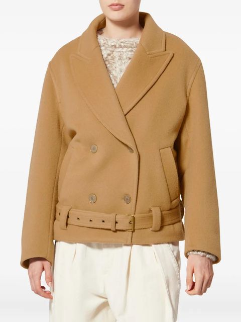 ISABEL MARANT Warna belted double-breasted coat - Neutrals