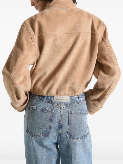 Manière De Voir Nawel suede cropped jacket - Brown