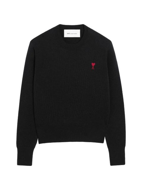 AMI Paris Ami De Coeur wool crew-neck sweater - Black - zdjęcie produktu nr 1