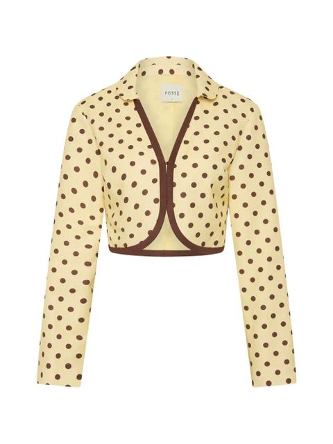Posse polka-dot pattern crop jacket - Yellow - zdjęcie produktu nr 2