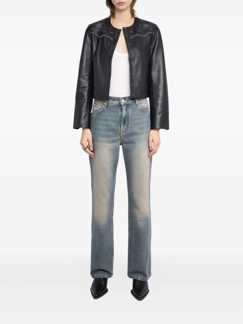 Zadig&Voltaire embroidered-details leather jacket - Black - zdjęcie produktu nr 2