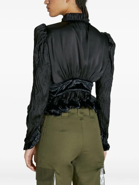 Rabanne ruffle-detail shirt - Black