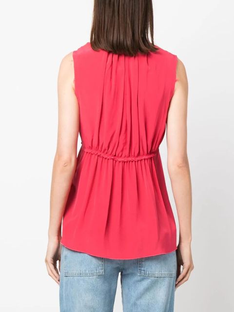 Lanvin ruched sleeveless silk blouse - Pink