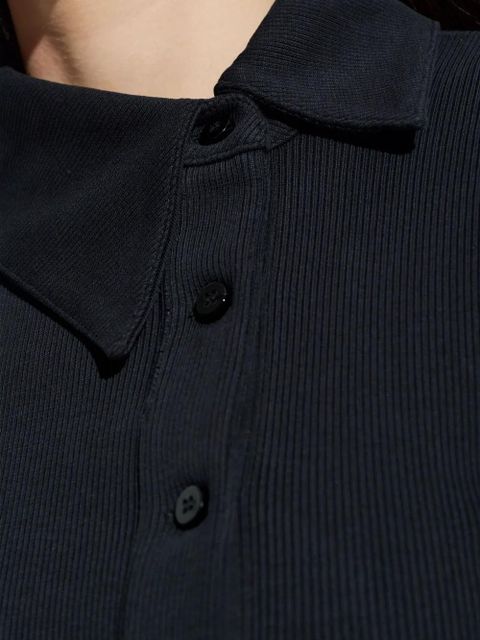 The Attico buttoned collared polo top - Black